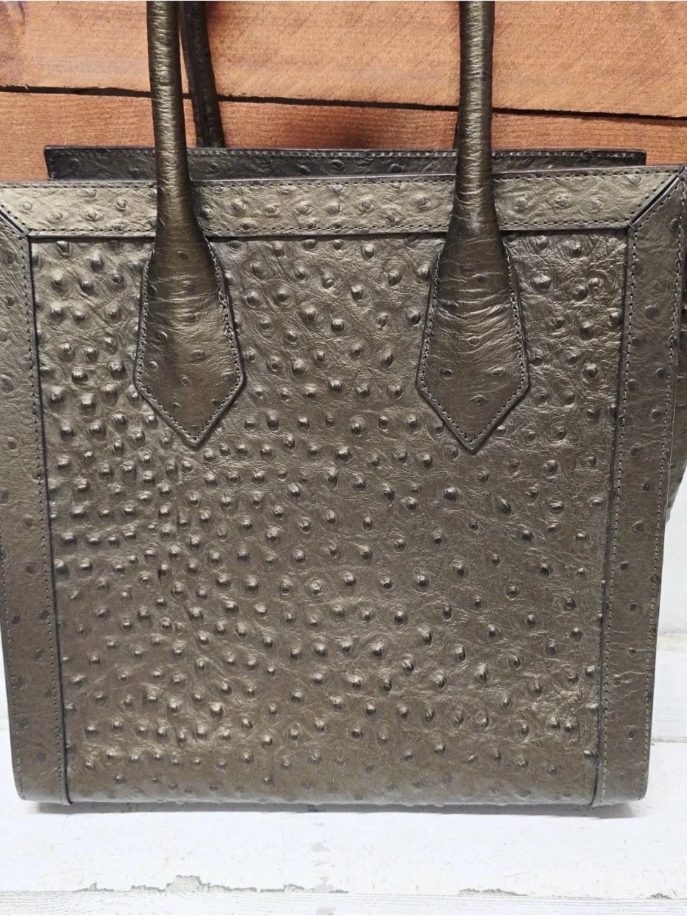 Henri Bendel ostrich Rivington Convertible Tote - Picture 7 of 12